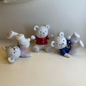 ceramic initial C white bear 3 piece set!